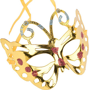 Маска маскарадная детская Золотая Magic Time, пластик 000000000001150311