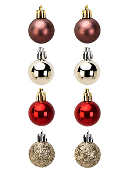 Декоративное украшение Набор шаров 12шт 3см серия Бронзовая микс пластик 000000000001224106