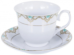 Набор чайный фарфор 12шт 6 чашек 220мл+6 блюдец квадратная подарочная упаковка ВЕСНА GUTERWAHL 158-16010 000000000001193926