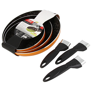 Набор сковород 3 предмета CALVE (16/20/24) антипригарные бакелитовая ручка 000000000001154177