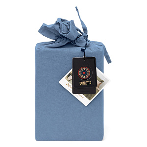 Проcтыня 160x240см DE'NASTIA синяя бязь 100%хлопок 000000000001208091