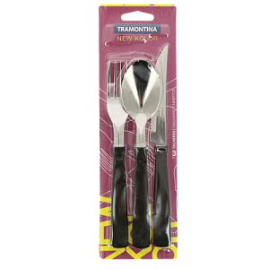Набор столовых приборов 3 предмета TRAMONTINA черный нержавеющая сталь 000000000001205497