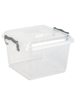 Контейнер для хранения 6л FORA квадратный с клипсами полипропилен 000000000001227306