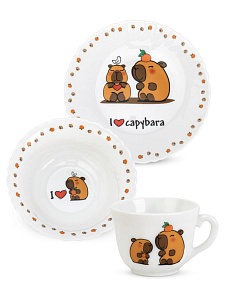 Набор столовой посуды 3 предмета FARFORELLE Капибара стеклокерамика 000000000001228075