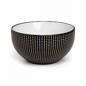 Салатник 14,5см/700мл DE'NASTIA СКАНДИ горох черный/белый керамика 000000000001224463