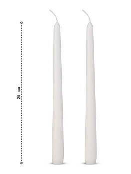Набор свечей 2шт 2,2х25см FORA белый парафин 000000000001226063