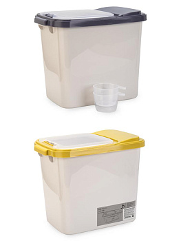 Контейнер для сыпучих продуктов/кормов/овощей 10кг с крышкой микс полипропилен 000000000001229829