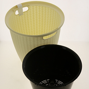 Кашпо напольное Ротанг D 328/20л с внутренним горшком 11л Сливочный ING50020АЙВ 000000000001171885