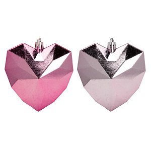 Декоративное украшение Набор 2шт 10см Сердце серия Бургунд микс пластик 000000000001224132