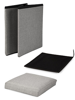 Пуфик складной 30х30х30см куб серый рогожка 000000000001226406