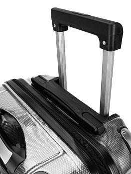 Чемодан на колесах S (36х22х55см) соты серебро PC 000000000001226585