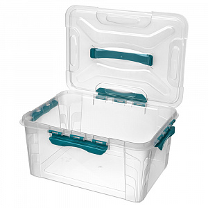 Ящик для хранения 39х29х18см 15,3л ECONOVA GRAND BOX универсальный замок и ручка голубой пластик 000000000001220675