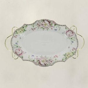 Блюдо овальное 30,5см BALSFORD МЭРИДИТ металлическая стойка подарочная упаковка фарфор 000000000001206179