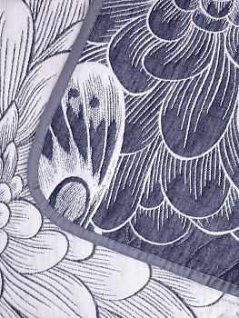 Покрывало 260х240см DE'NASTIA Бабочки 3слоя синее жаккард 55% хлопок 45% полиэстер 000000000001207623