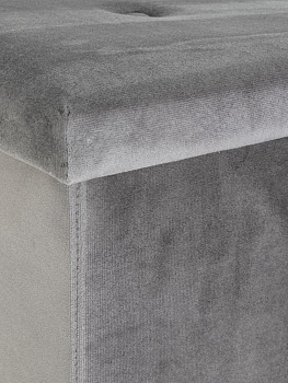 Пуфик складной 38х38х38см куб светло-серый велюр 000000000001226411