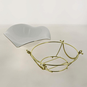 Блюдо 22х22х6,8см GUMERTAL Приор на металической подставке фарфор 000000000001204433