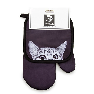 Набор кухонный Этель Love Life Кошечка (прихватка 17х17см + рукавица 26х16см) 100%пэ 4485842 000000000001200833