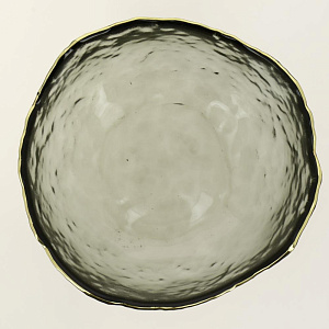 Салатник 13см/350мл LUCKY маленький серый с золотой каймой стекло 000000000001208538