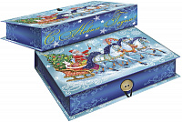 Подарочная коробка Дед Мороз на тройке Magic Time, 20х14х6 см, картон 000000000001150960