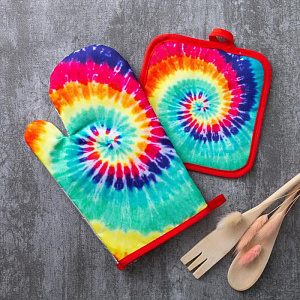 Набор кухонный Доляна Радуга (прихватка 17х17см + рукавица 26х16см) 100%пэ 4902052 000000000001200866