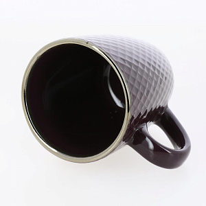 Кружка 385мл LUCKY Точки металлическая кайма фиолетовый керамика 000000000001211246