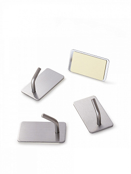 Набор крючков 4шт 4,5x2,5см DE'NASTIA серый матовый нержавеющая сталь 000000000001230225