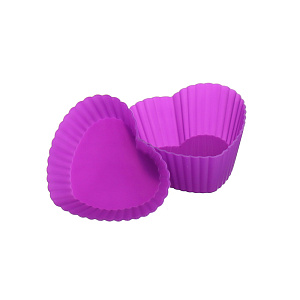 Миниформы для выпечки Сердечки Marmiton, фиолетовый, силикон 000000000001125364