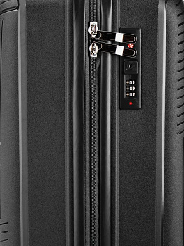 Чемодан на колесах S (36х22х55см) полосы черный PP 000000000001226552