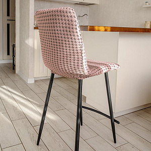 Чехол на стул 40x40x45см LUCKY Гусиные лапки розовый полиэстер 000000000001216955