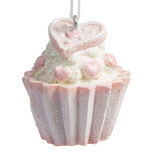 Декоративное украшение 3,5х3,5х4,5см ФЕНИКС-ПРЕЗЕНТ Розовый кексик полиэтилен 000000000001179654