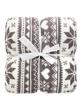 Плед 150x200см LUCKY Сканди Снежинка серый/белый полиэстер Плед 150x200см LUCKY Сканди Снежинка серый/белый полиэстер 000000000001214457