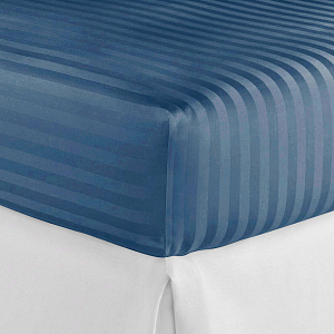 Простыня 230х240см LUCKY синий страйп-сатин хлопок 100% 000000000001218110