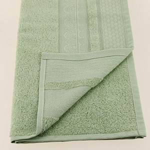 Полотенце махровое 50*90 Жасмин зеленый пр-ва Азербайджан, 100% хлопок, кольцевая пряжа. Гладкокрашеные с жаккардовым бордюром, 400г 000000000001196774