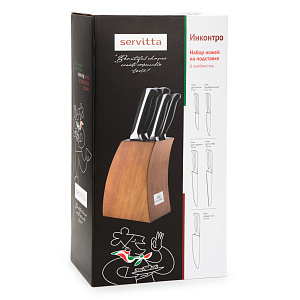 Набор ножей 6 предметов SERVITTA (5 ножей, подставка) нержавеющая сталь Набор ножей 6 предметов SERVITTA (5 ножей, подставка) нержавеющая сталь 000000000001219401