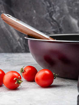 Сковорода Вок 28х8см ПОСУДА ЦЕНТР бакелитовая ручка бордо алюминий 000000000001176488