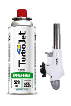 Набор туристический TURBOJET (горелка с пьезоподжигом + газовый картридж) 000000000001212544