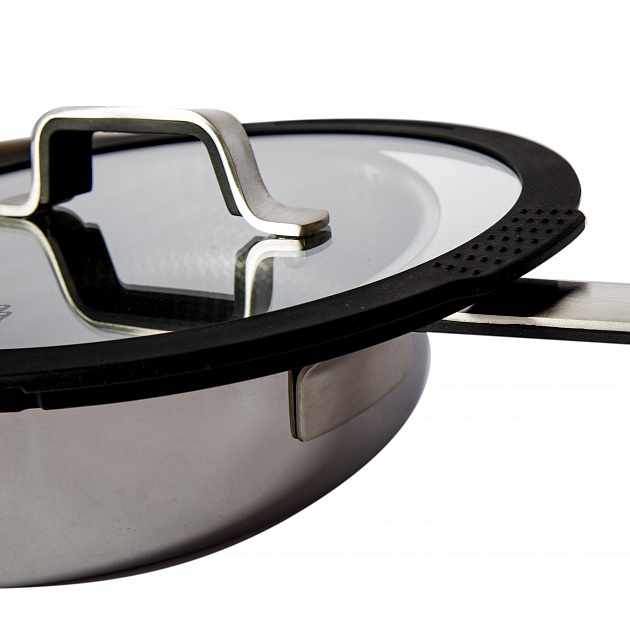 Сковорода с крышкой 24см MATISSA черный нержавеющая сталь/силикон/стекло 000000000001217733