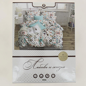 КПБ 2сп с европростынью "Любовь и жизнь" бязь 125гр/м2 100% хлопок (нав.70х70-2шт, прост.215х200, под.215х175) 869 000000000001203672