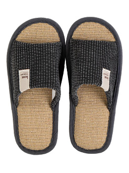 Тапочки домашние 44-45 мужские открытые серый полиэстер/ПВХ 000000000001228880