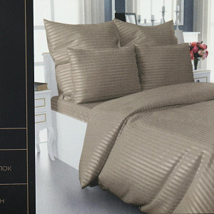 Наволочки 50x70см 2шт DE'NASTIA бежевый страйп-сатин 1см хлопок 100% 000000000001208193