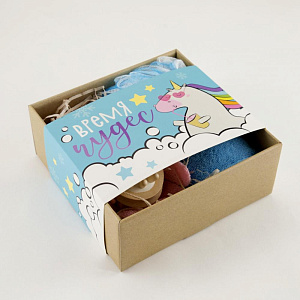 Набор подарочный "Время чудес" полотенце 30х60см и банные аксессуары (4 предмета) 5048156 000000000001202376