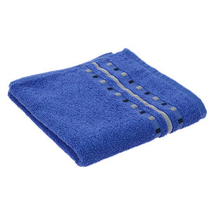 Полотенце махровое 33*70 Чекерс синий пр-ва Азербайджан, гладкокрашеные с контрастным бордюром, 100% хлопок, кольцевая пряжа. 108538 000000000001196790