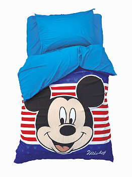 КПБ 1,5сп "Микки Маус"143х215см,150х214см,50х70см-1шт.100%хл.поплин 4230704 000000000001188333