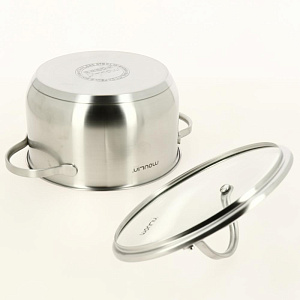 Кастрюля 4,5л 22x12,5см MOULIN VILLA Crystal стеклянная крышка алюминий 000000000001204849