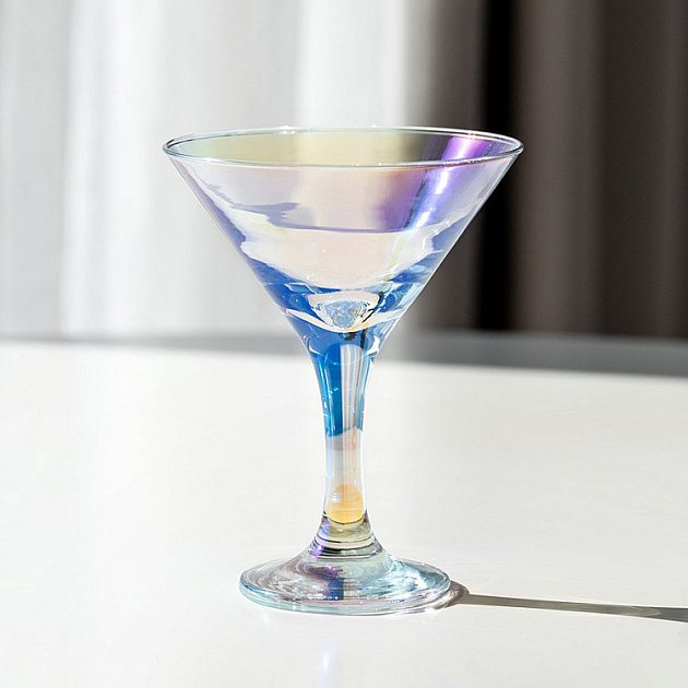 Бокал для мартини 190мл DE'NASTIA Радуга синий стекло 000000000001219958