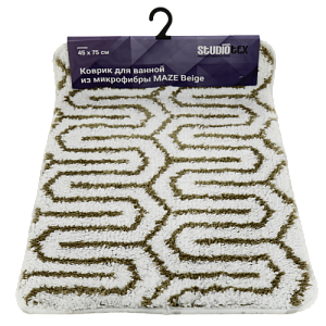 Коврик для ванной из микрофибры 45*75 STUDIOTEX MAZE Beige артикул 6139618 000000000001202797