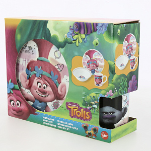 Набор детский посуды 3 предмета STOR Тролли Краски подарочная упаковка керамика 000000000001203161