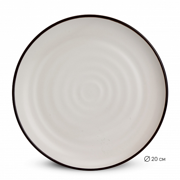 Набор столовой посуды 16 предметов белый с окантовкой керамика 000000000001221707