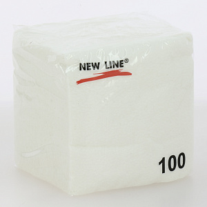 Салфетки бумажные 24х24см 100л 1 слой НОВАЯ ЛИНИЯ Белая 000000000001215461