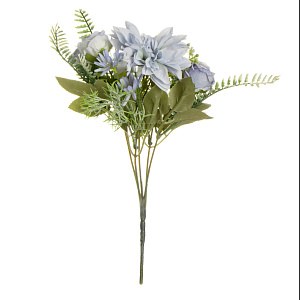 Цветок искусственный букет Далия 27см голубой 000000000001218421